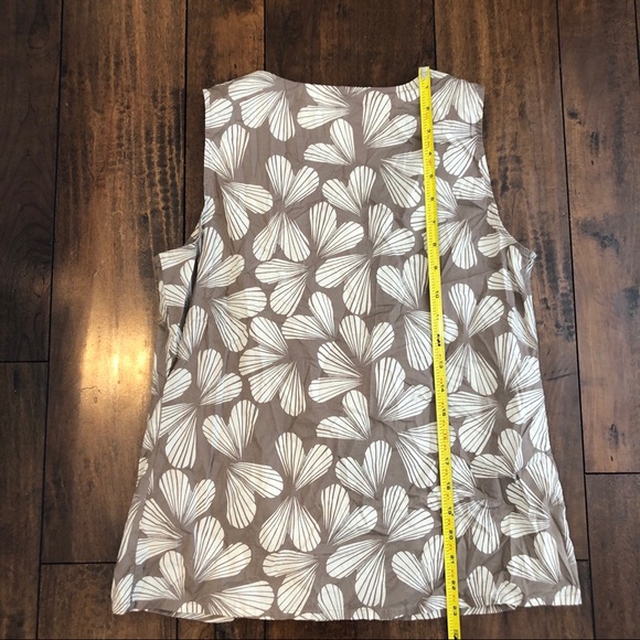 Boden Tank Top Shell Women US6 UK10 Beaded Embellished Collar Floral Taupe Whit - Picture 8 of 8